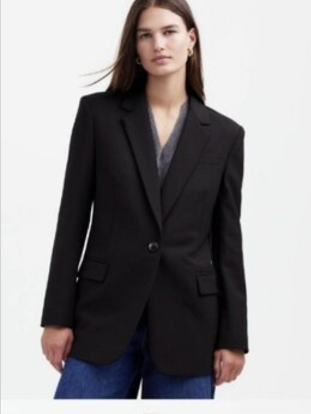 Madewell $218 Womens The Kline Blazer In Black Size 16